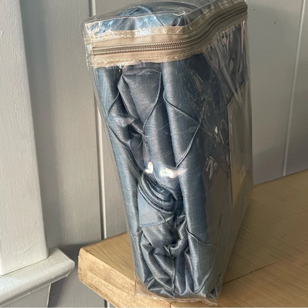 $15 SALE Comforter Cover Set Solid Textured Allegra Blue 4 Price Full/Queen